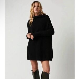 Free People Ottoman Slouchy Tunic Sweater Black Medium